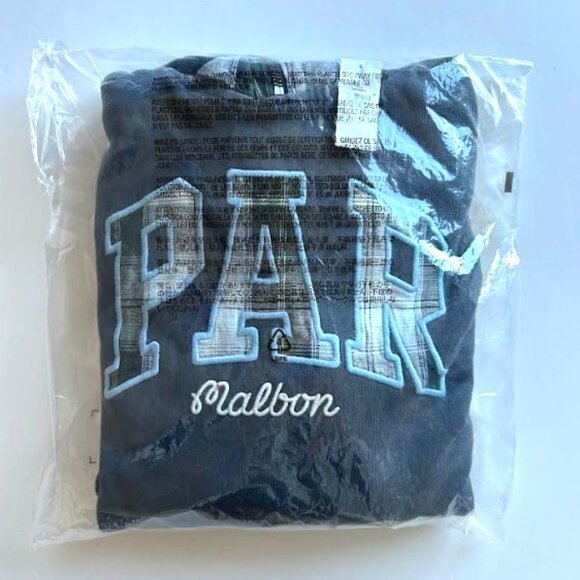 Gap × Malbon Adult Heavyweight French Terry Logo Hoodie Cool Lake Blue L - Picture 6 of 7